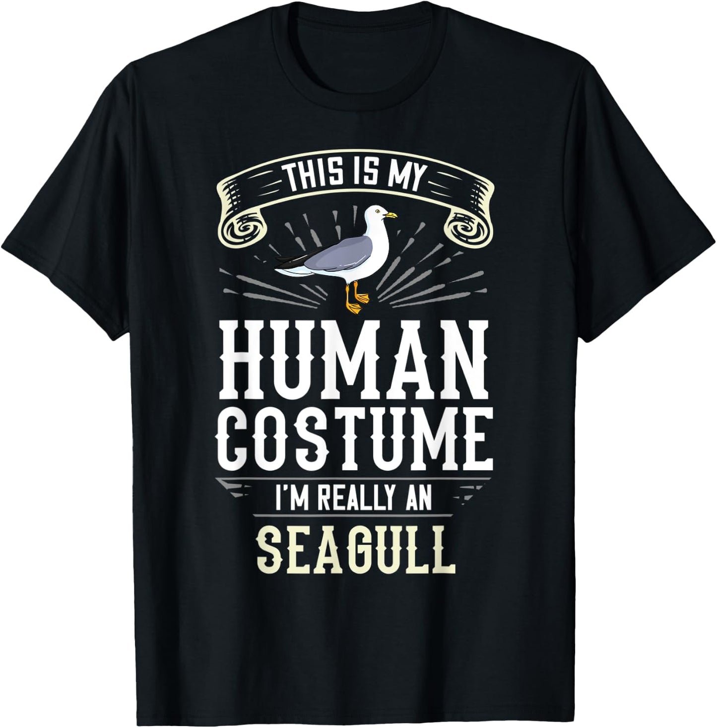 Seagull Seabird Costume Gift Sea Gull Bird T-Shirt - T-Shirt | Black