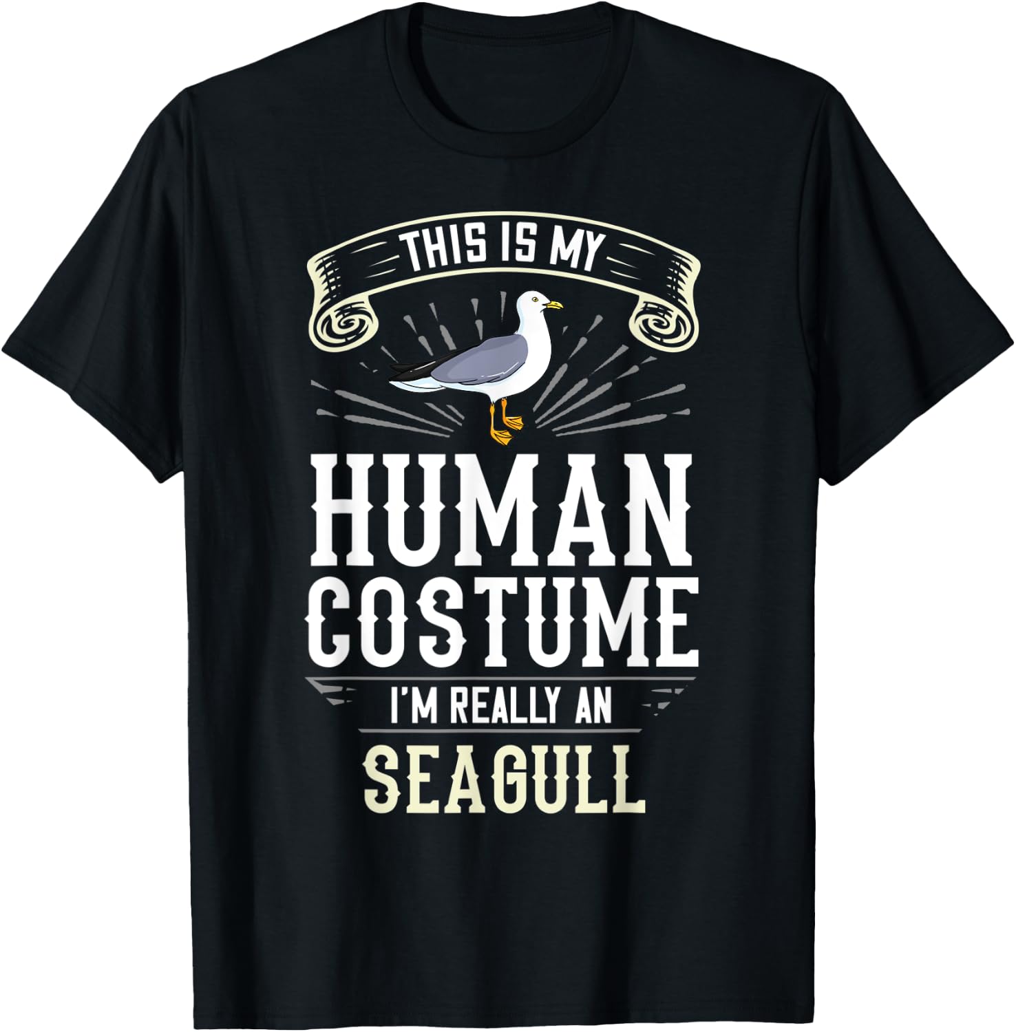 Seagull Seabird Costume Gift Sea Gull Bird T-Shirt - T-Shirt | Black
