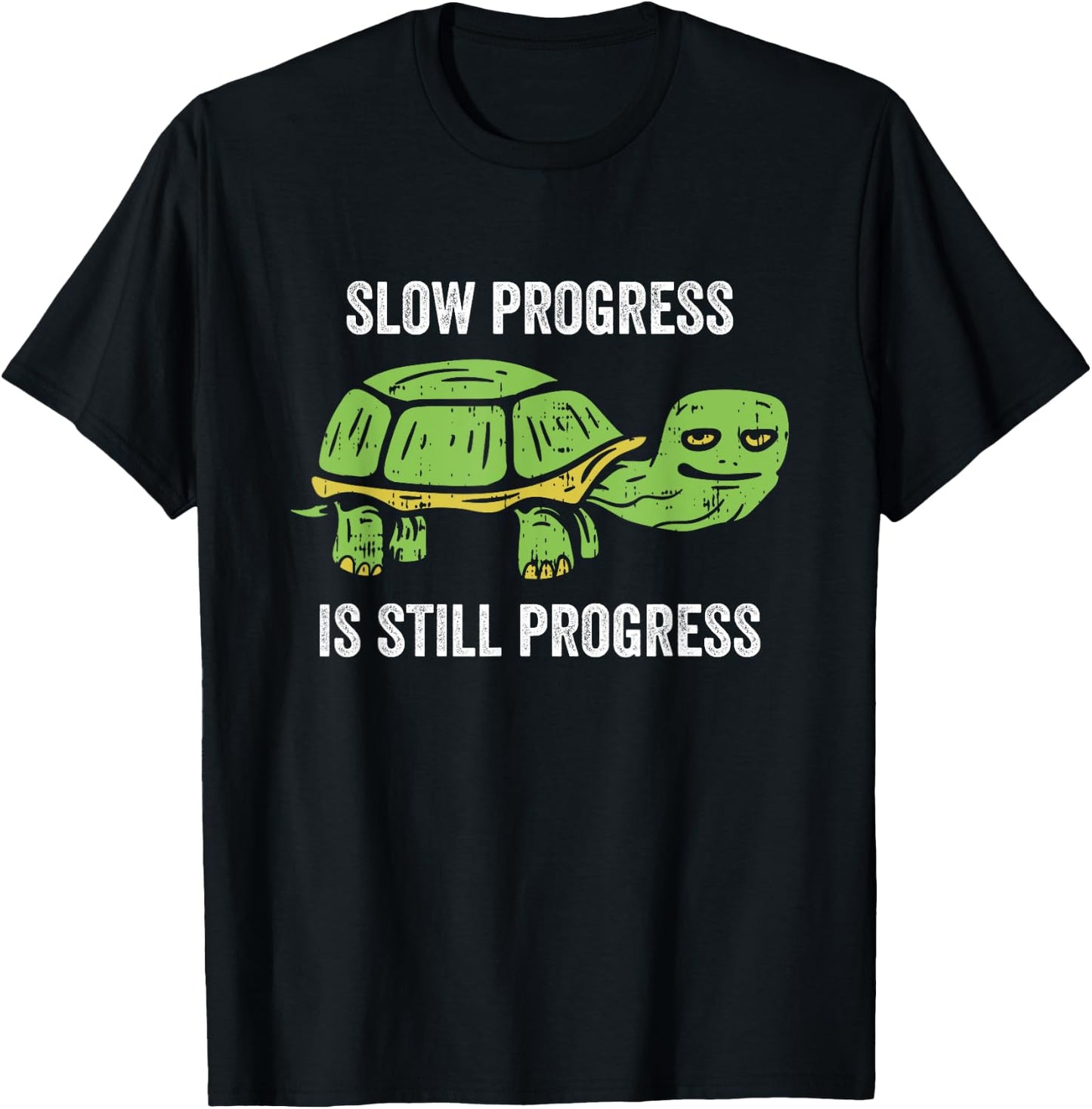 Slow Progress Is Still Progress Turtle Lover Fitness Workout T-Shirt - T-Shirt | Black