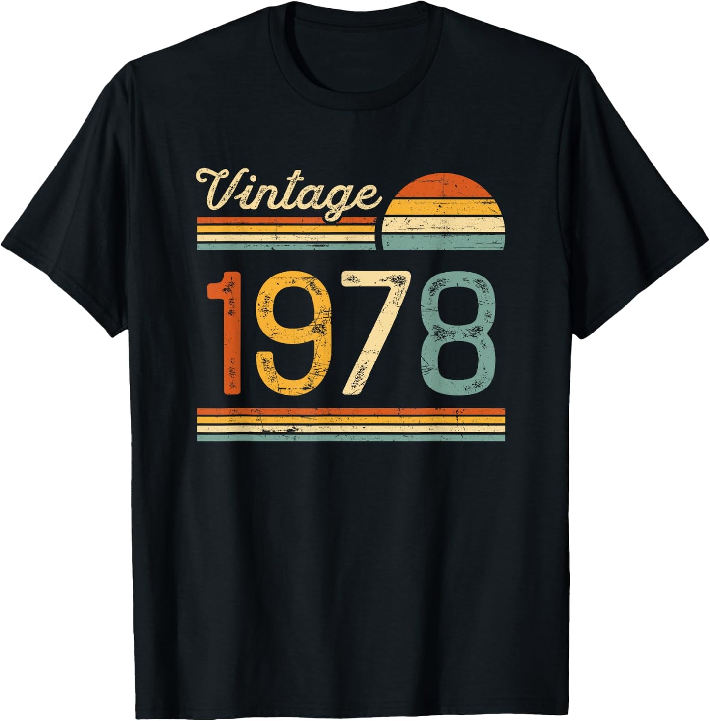 Vintage Born in 1978 - 48th Birthday 48 years old Men Women T-Shirt - T-Shirt | Black
