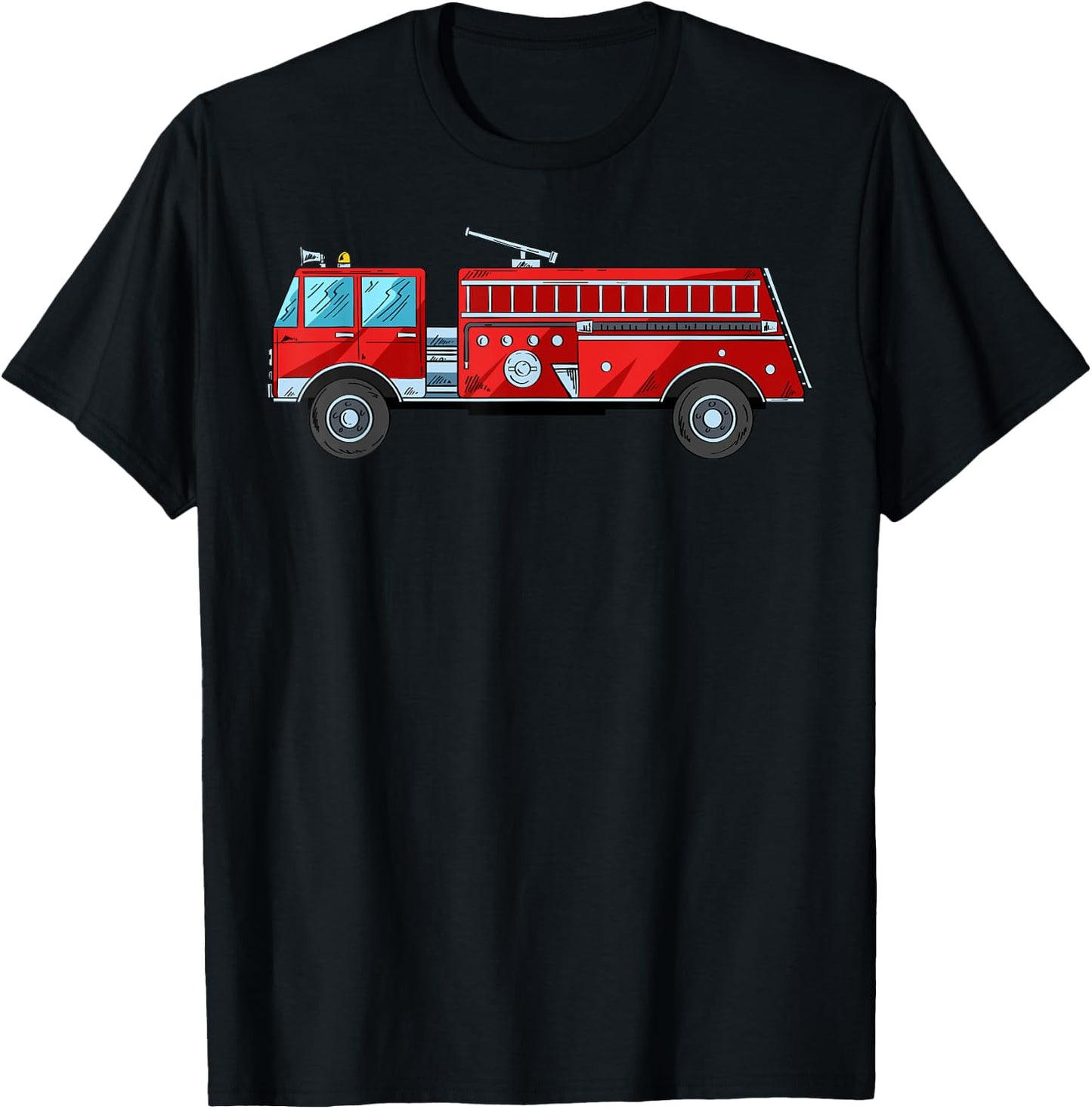 Firefighter Fire Truck Fireman Firefighting Rescue Volunteer T-Shirt - T-Shirt | Black