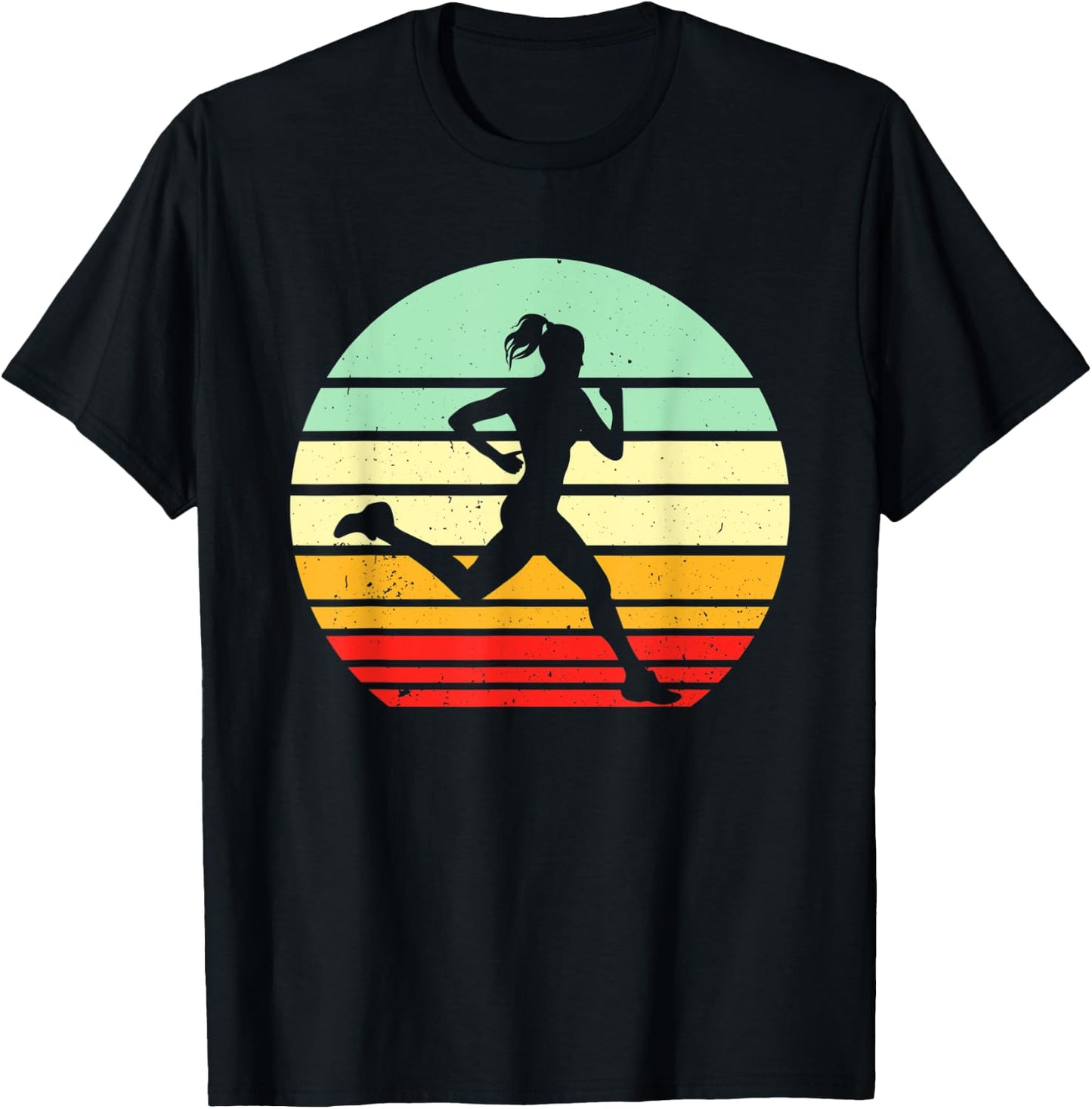 Vintage Running Marathon Jogging Run 80s Retro Runner T-Shirt - T-Shirt | Black