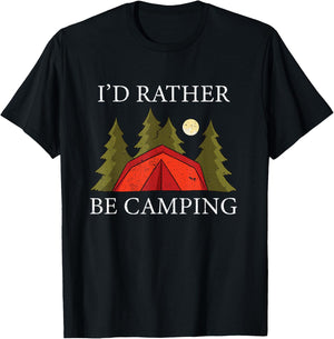 I'd Rather Be Camping T-Shirt - T-Shirt | Black