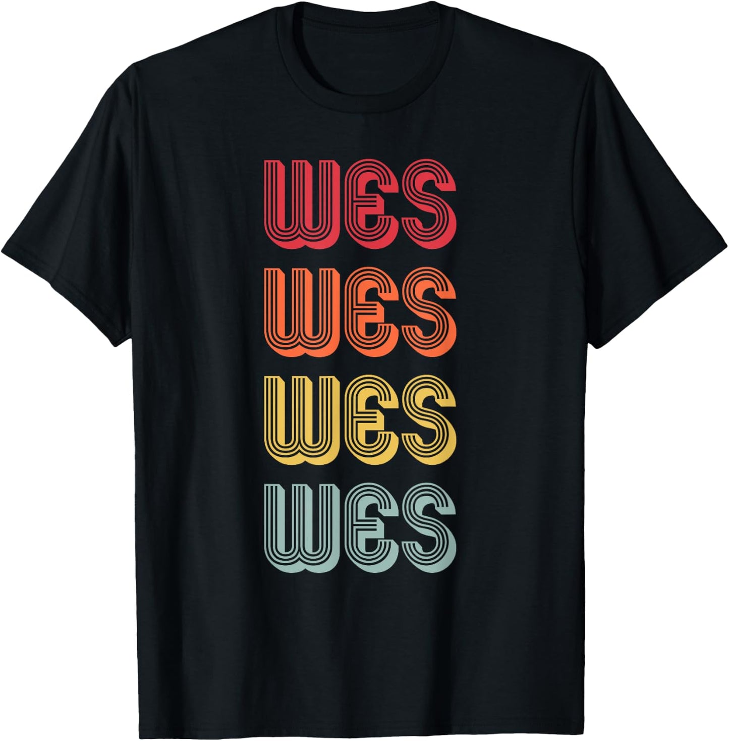 WES Gift Name Personalized Funny Retro Vintage Birthday T-Shirt - T-Shirt | Black