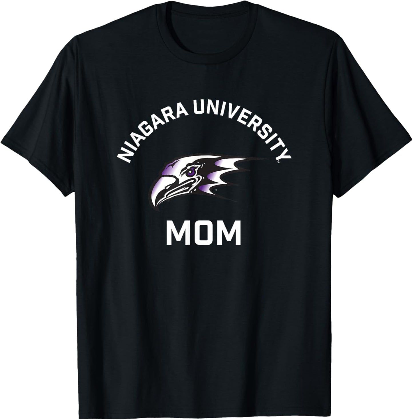 Niagara University Purple Eagles Arched Mom T-Shirt - T-Shirt | Black
