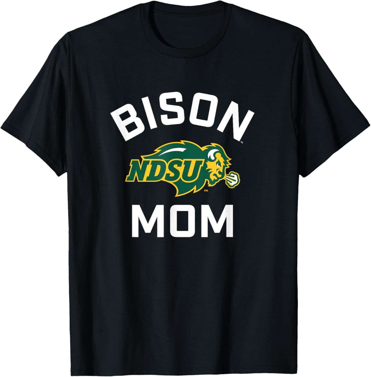 North Dakota State University NDSU Bison Arched Mom T-Shirt - T-Shirt | Black