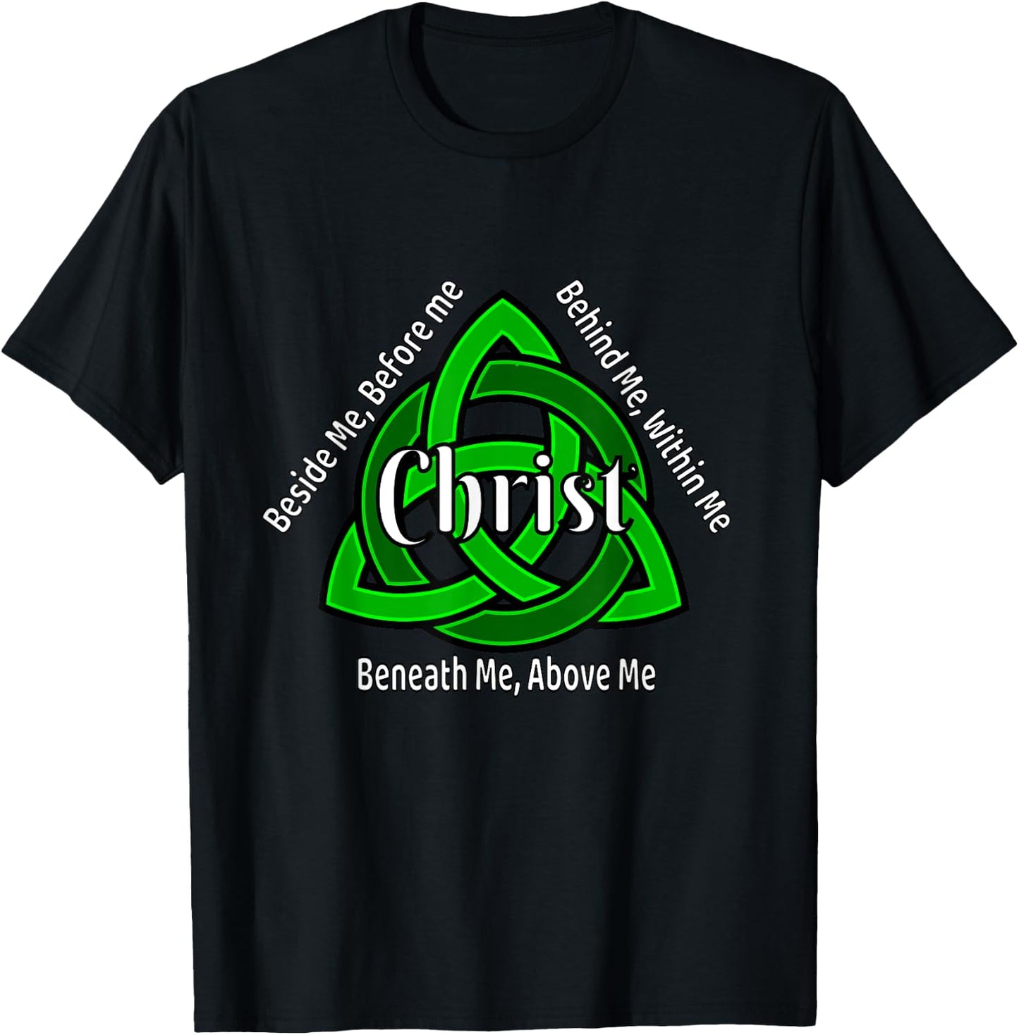 Celtic Trinity Knot Shirt St Patricks Prayer Christian Gifts T-Shirt - T-Shirt | Black