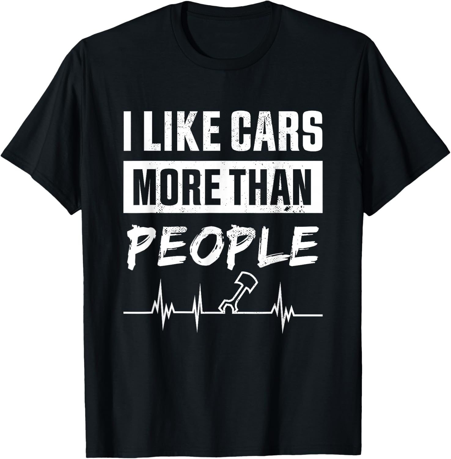 I like Cars more than People Funny Tuner Gift T-Shirt - T-Shirt | Black