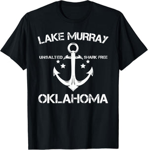 LAKE MURRAY OKLAHOMA Funny Fishing Camping Summer Gift Men Women Kids T-Shirt - T-Shirt | Black