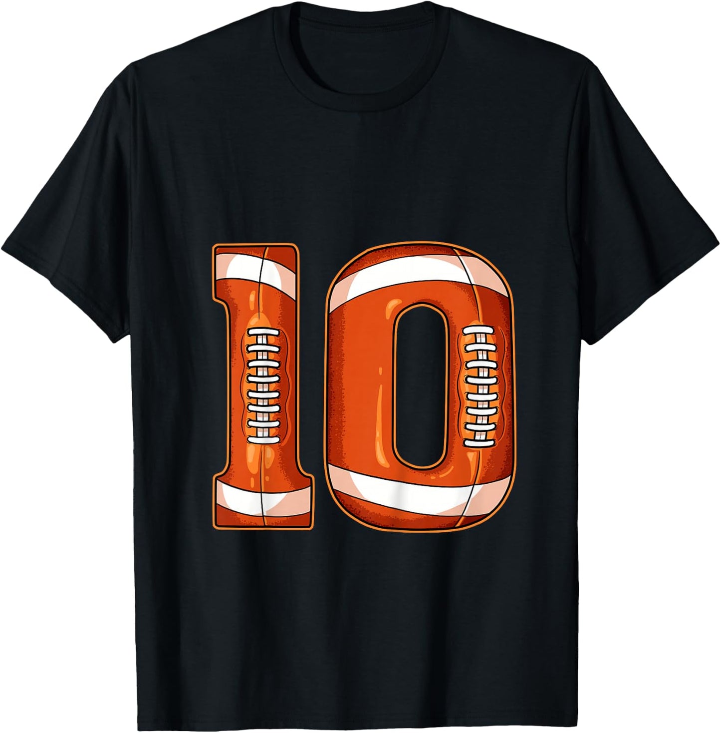 10th Birthday Football T-Shirt - T-Shirt | Black