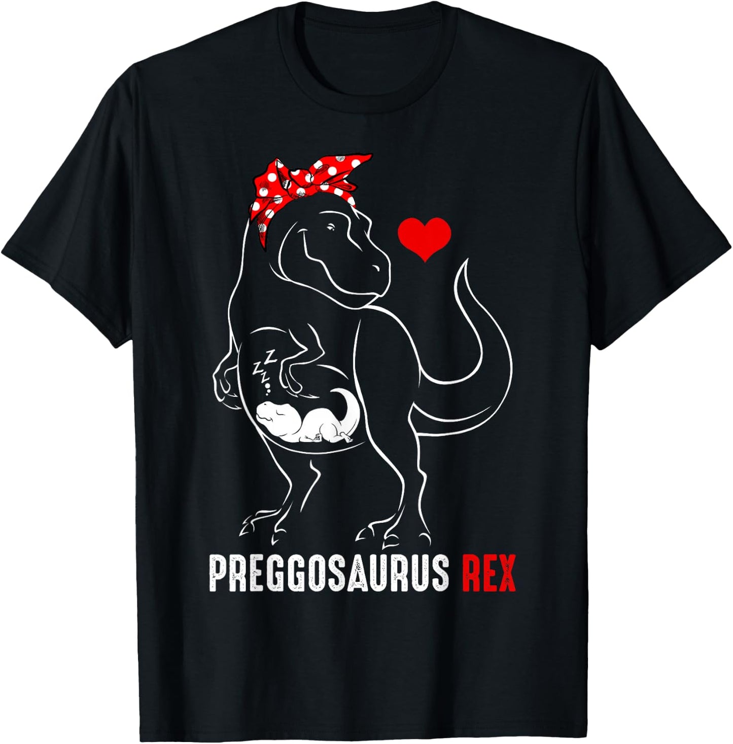 Mamasaurus Pregosaurus Rex Funny Pregnancy Have Kid Gift Small T-Shirt - T-Shirt | Black