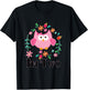 Kids 2nd Birthday Cute Owl 2 Year Old Girl T-Shirt - T-Shirt | Black