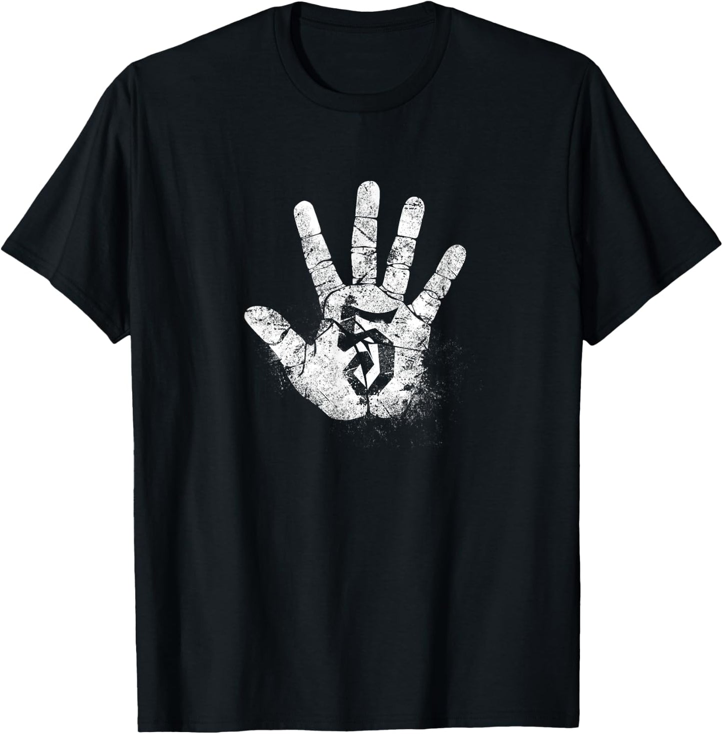 Number 5 Hi Five Hand Sign Hello Greeting Play Games Academy T-Shirt - T-Shirt | Black