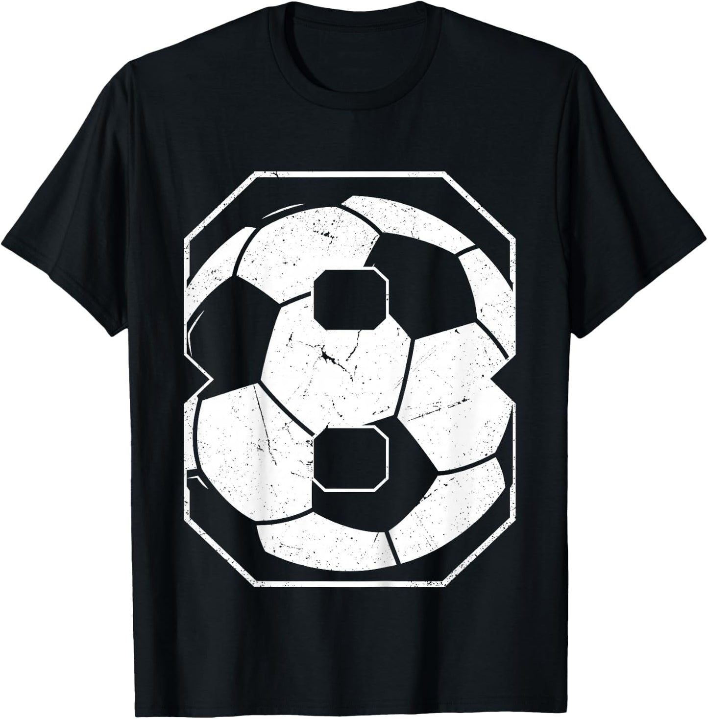 Kids 8th Birthday Boy Soccer Player Football 8 Years Old T-Shirt - T-Shirt | Black