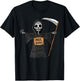 Free Hugs Grim Reaper Halloween Party Cosplay Lazy Costume T-Shirt - T-Shirt | Black