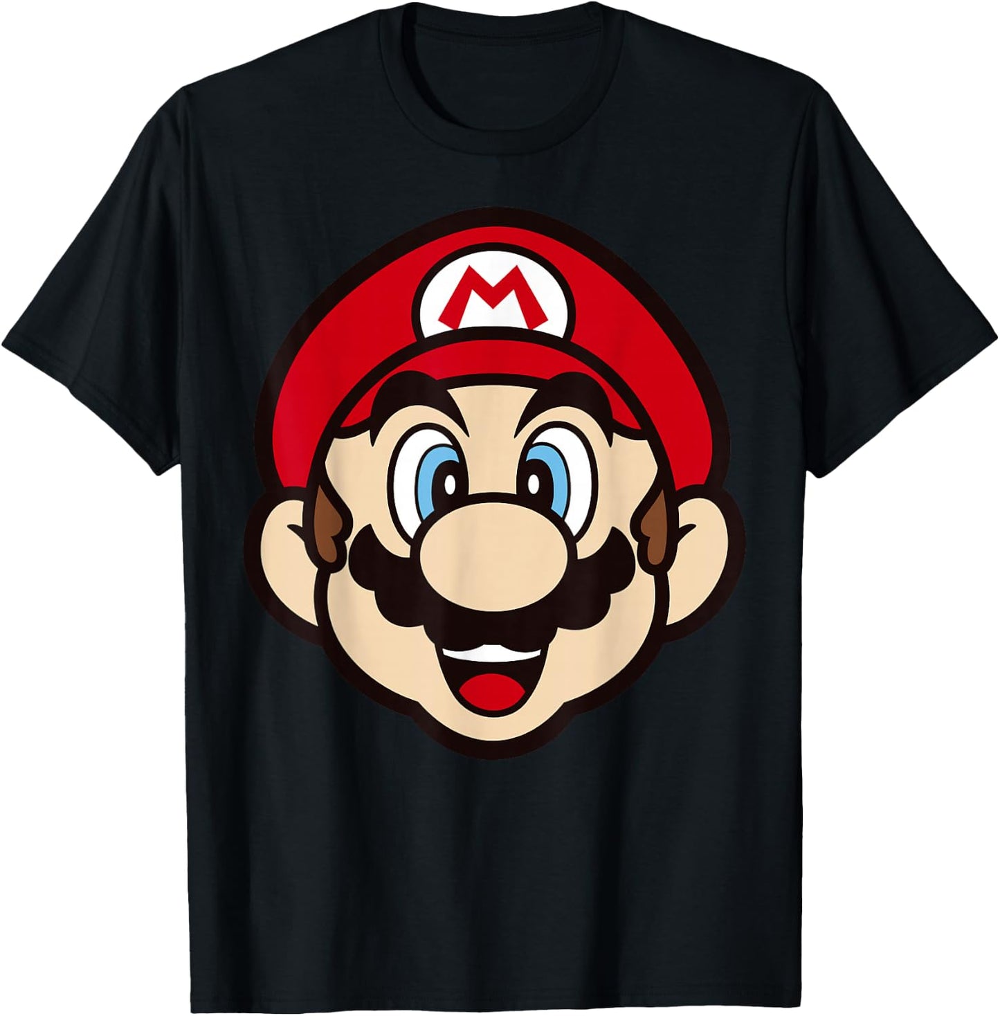 Super Mario Big Face Mario T-Shirt - T-Shirt | Black