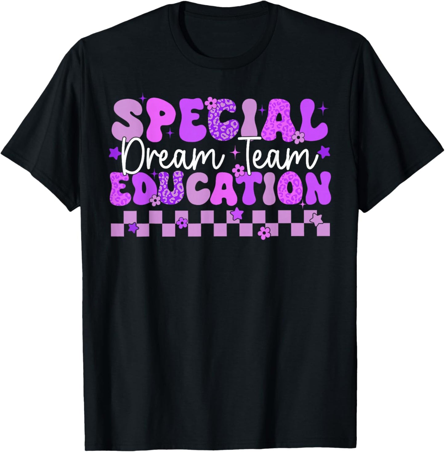 Retro Special Education Squad Groovy Dream Team SPED Teacher T-Shirt - T-Shirt | Black