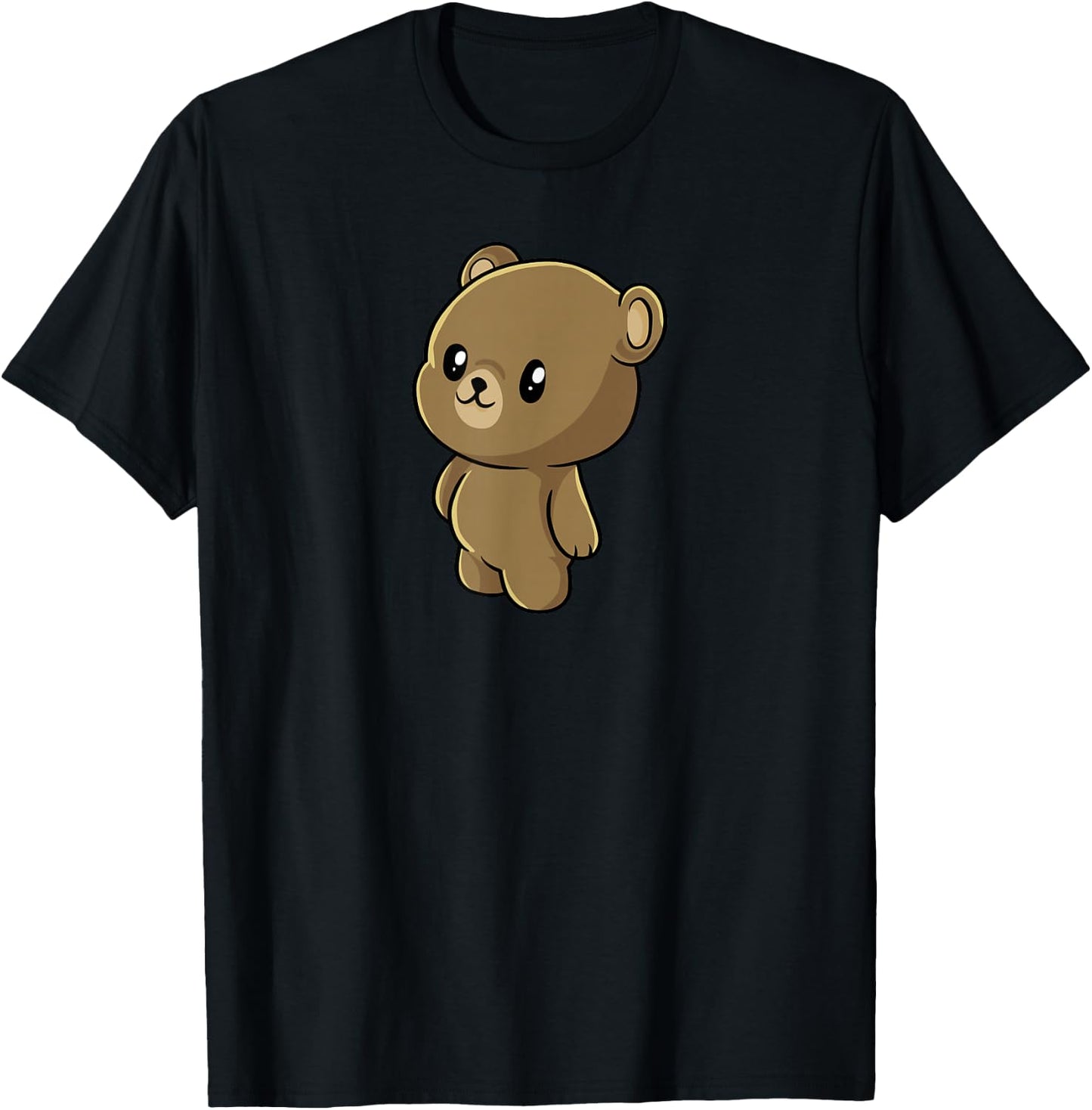 Kawaii Brown Bear Gift - Anime Grizzly Bear T-Shirt - T-Shirt | Black