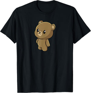 Kawaii Brown Bear Gift - Anime Grizzly Bear T-Shirt - T-Shirt | Black
