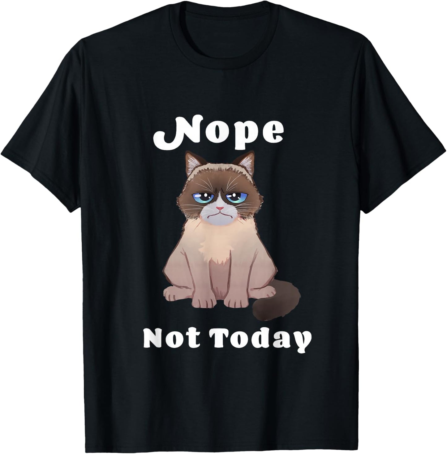 Nope Not Today Cat T-Shirt - T-Shirt | Black