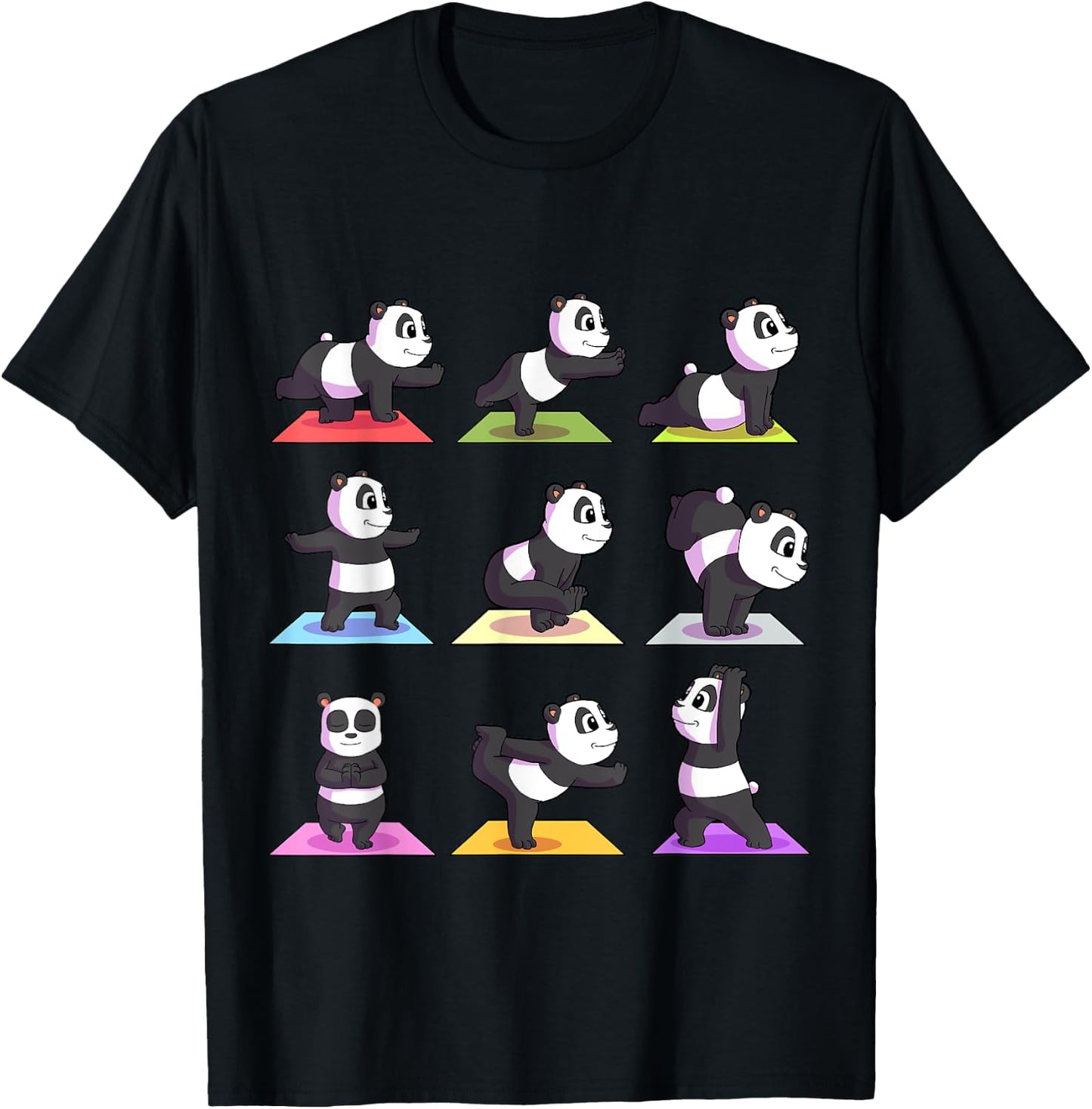 Panda Yoga Shirt Women Panda Lover Gift Girls Meditation T-Shirt - T-Shirt | Black