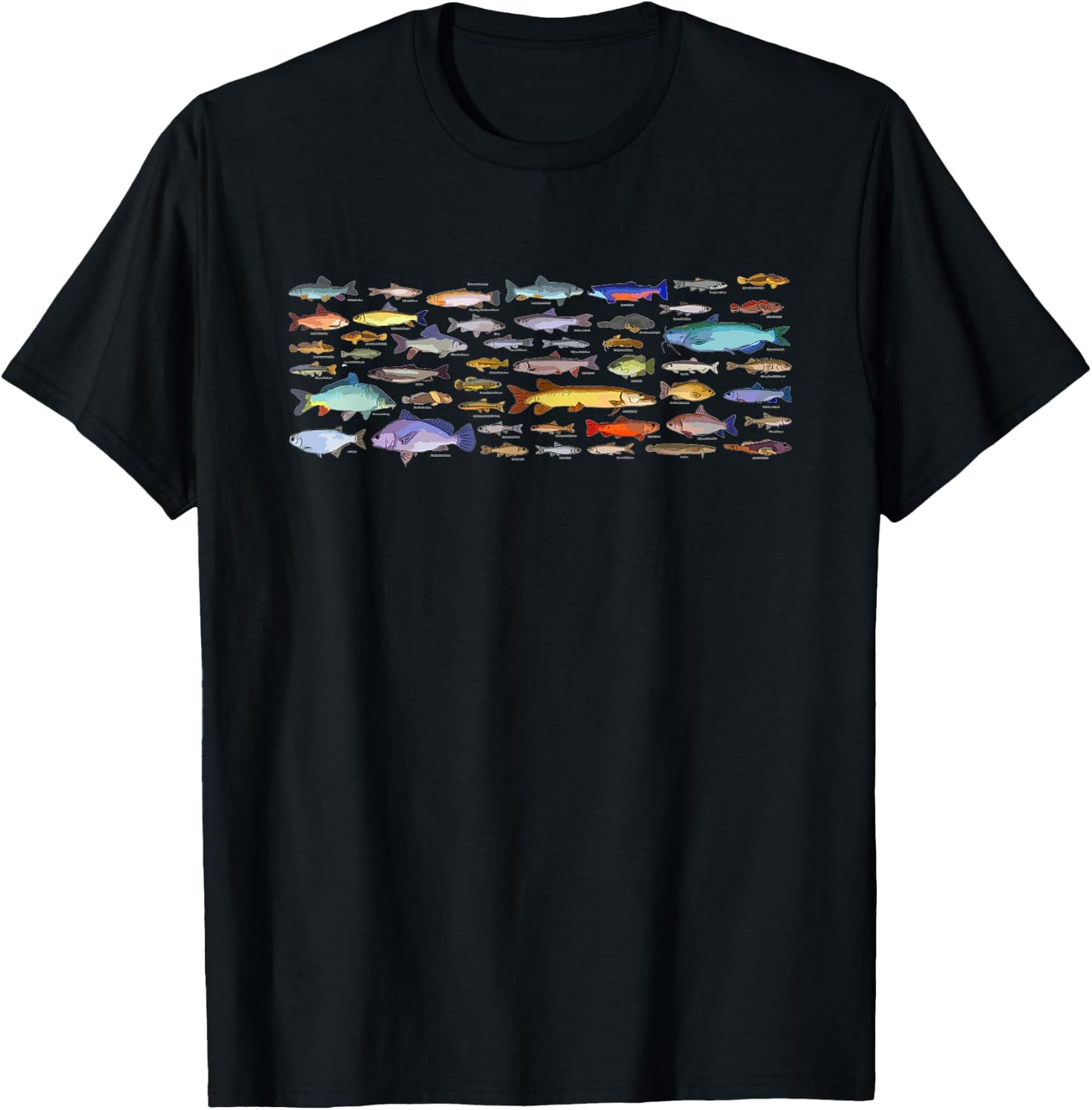 Types Of Freshwater Fish Species Biology Fishing T-Shirt - T-Shirt | Black