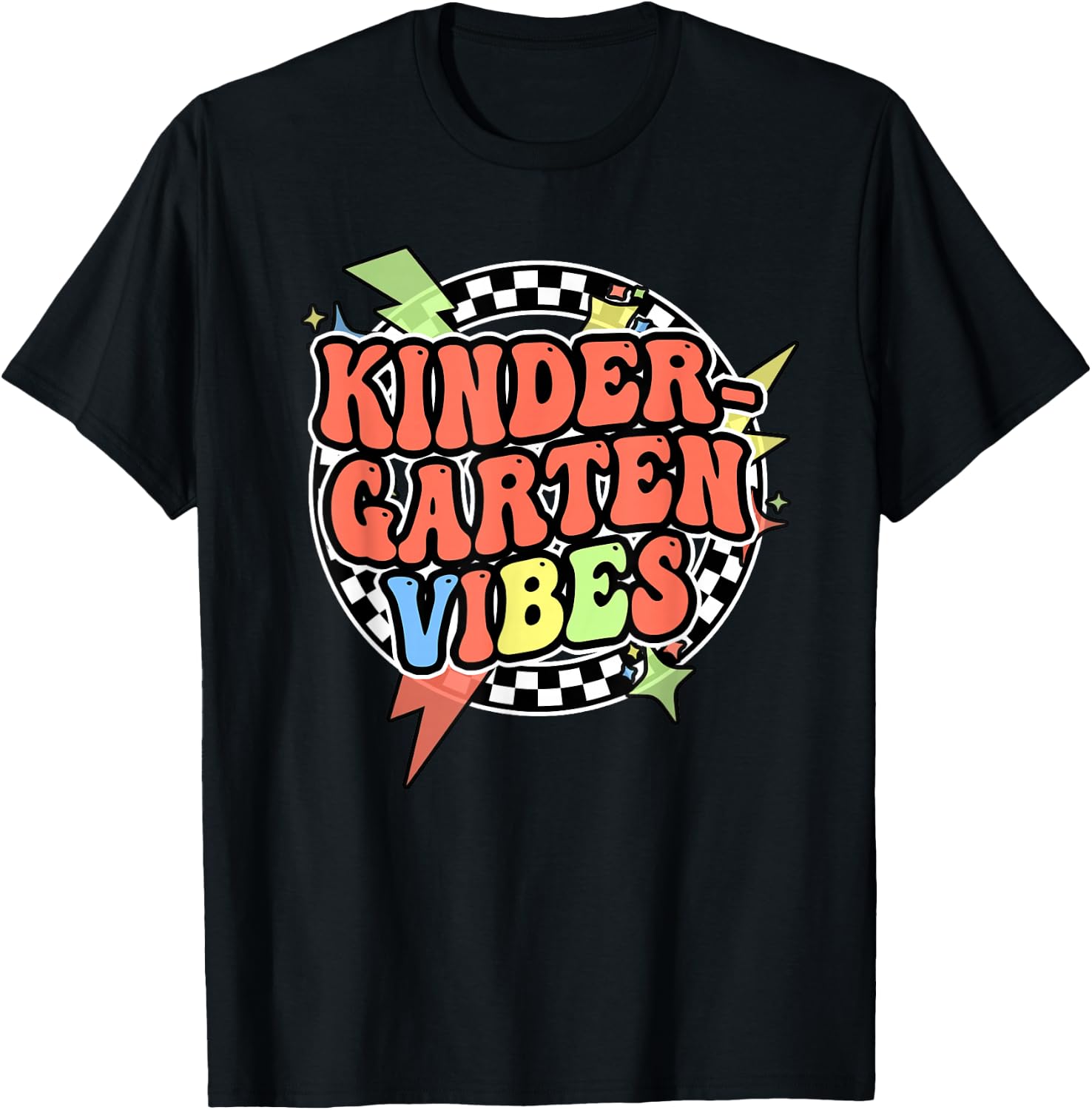 Groovy Kindergarten Vibes Shirt Workbook For Boys Girls Kids T-Shirt - T-Shirt | Black