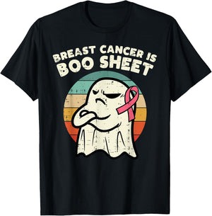 Breast Cancer Boo Sheet Ghost Retro Awareness Men Women Kids T-Shirt - T-Shirt | Black