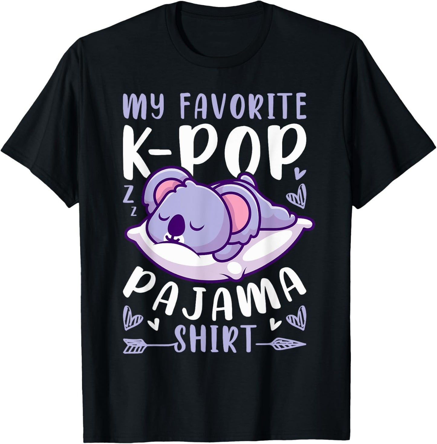 K-Pop Music, Sleeping Koala, K-Pop Pajama T-Shirt - T-Shirt | Black