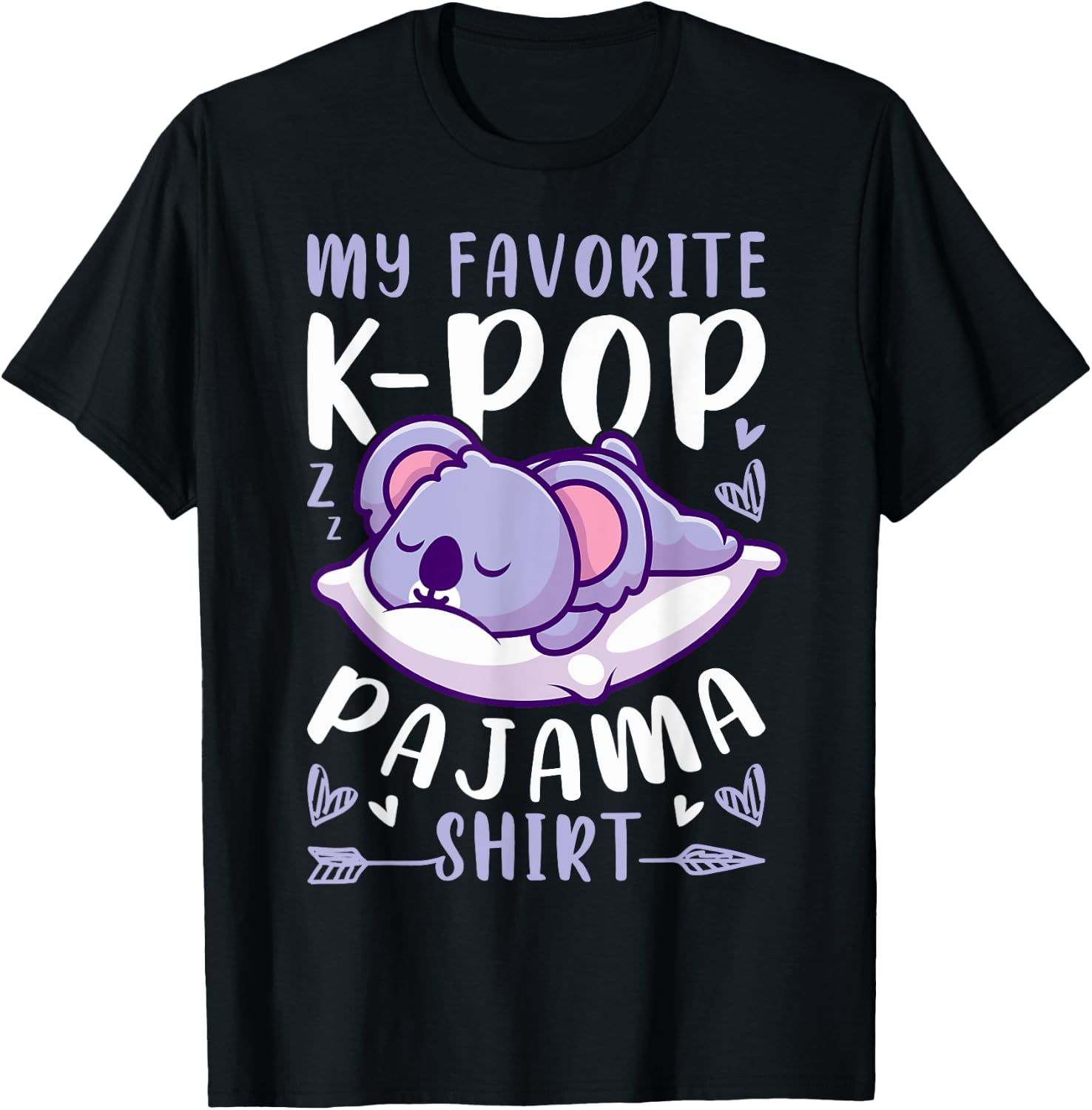 K-Pop Music, Sleeping Koala, K-Pop Pajama T-Shirt - T-Shirt | Black