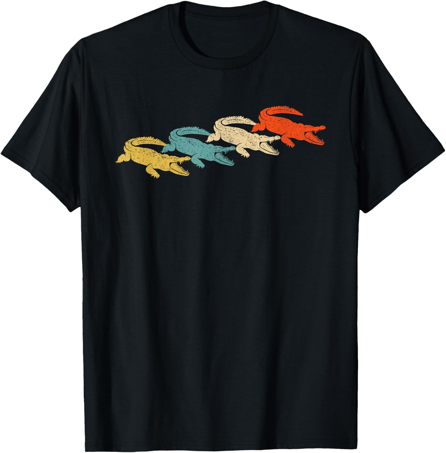 Retro Crocodile Alligator T-Shirt - T-Shirt | Black