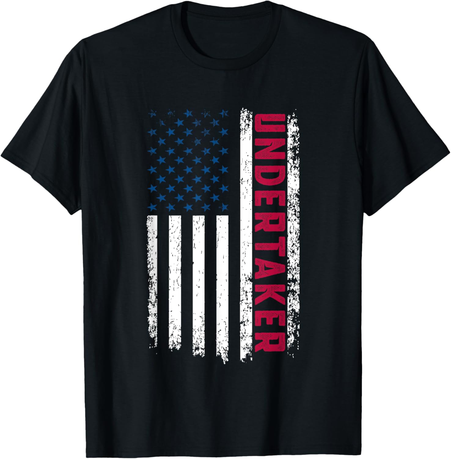 Undertaker American Flag 4th July USA Patriotic Undertaker T-Shirt - T-Shirt | Black