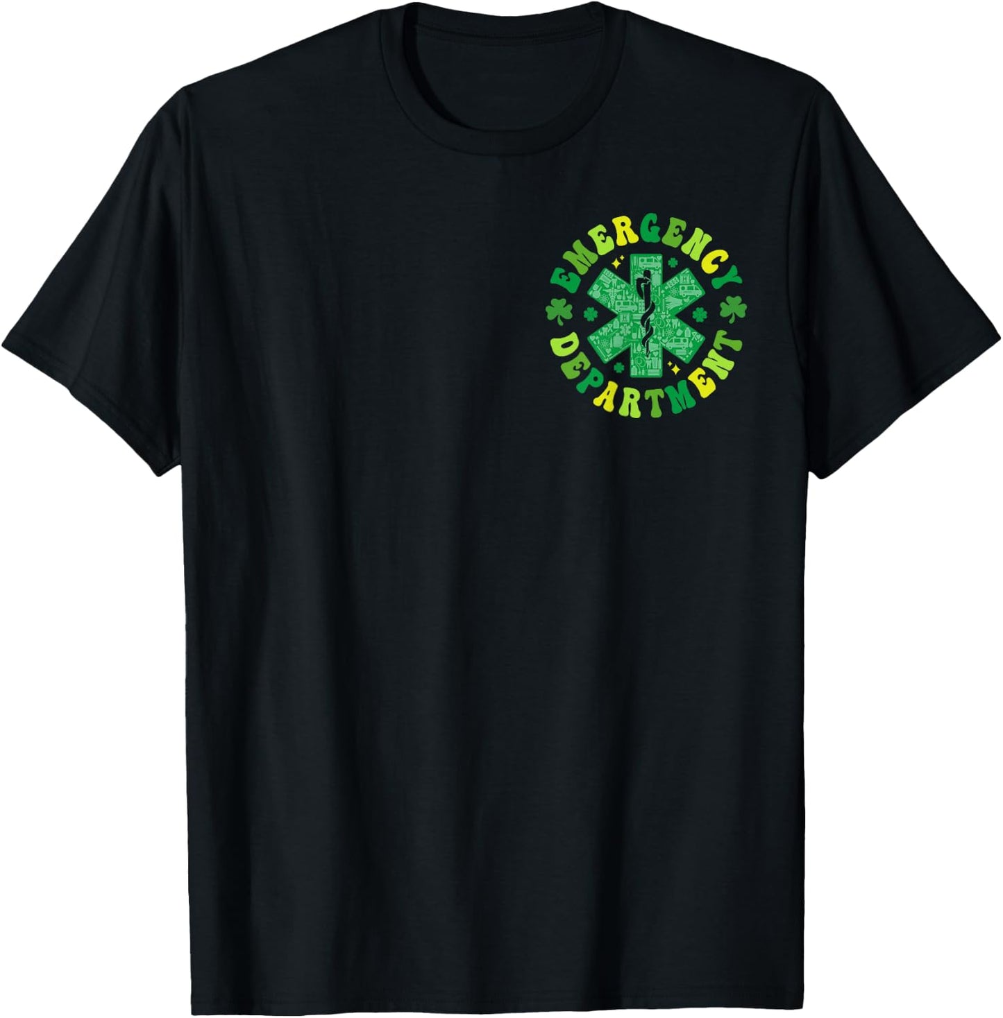 Emergency Department St Paddy's Day Outfits Adults Black Short Sleeve Small Regular Themed T-Shirt - T-Shirt | Black