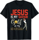 Jesus Is My Savior Golf Is My Therapy Jesus T-Shirt - T-Shirt | Black
