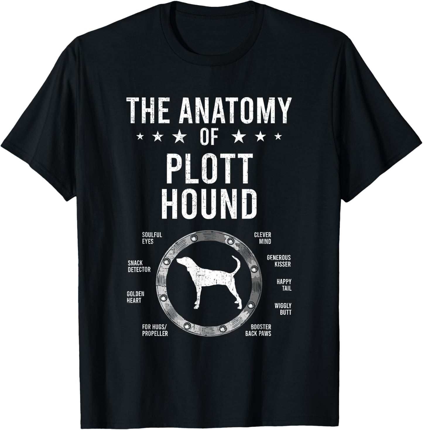 Anatomy of Plott Hound Dog Lover T-Shirt - T-Shirt | Black