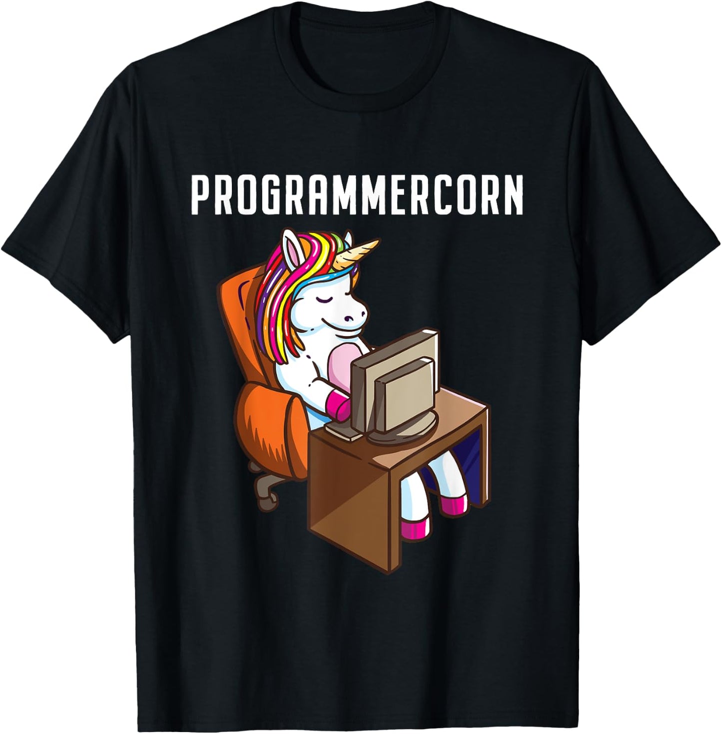 Funny Programmer Unicorn Programming Coding Nerd Girls Gift T-Shirt - T-Shirt | Black