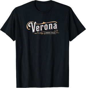 Verona Italy Veneto Region Retro Style T-Shirt - T-Shirt | Black