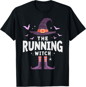 Running Halloween Witch Matching Costume T-Shirt - T-Shirt | Black