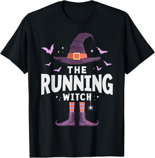 Running Halloween Witch Matching Costume T-Shirt - T-Shirt | Black