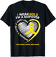 I Wear Gold I'm A Survivor Kids Childhood Cancer Awareness T-Shirt - T-Shirt | Black