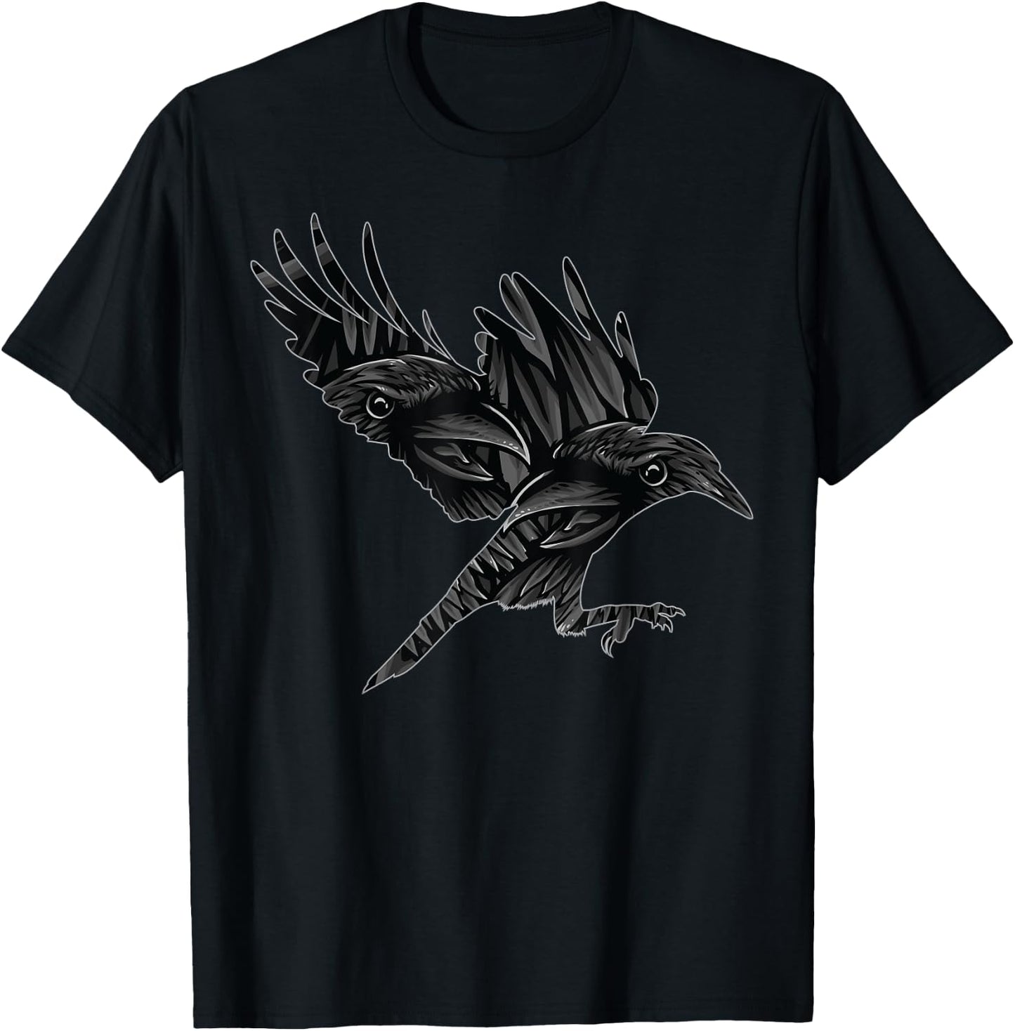 Gothic Animal Creepy Forest Bird Raven Spooky Black Raven T-Shirt - T-Shirt | Black