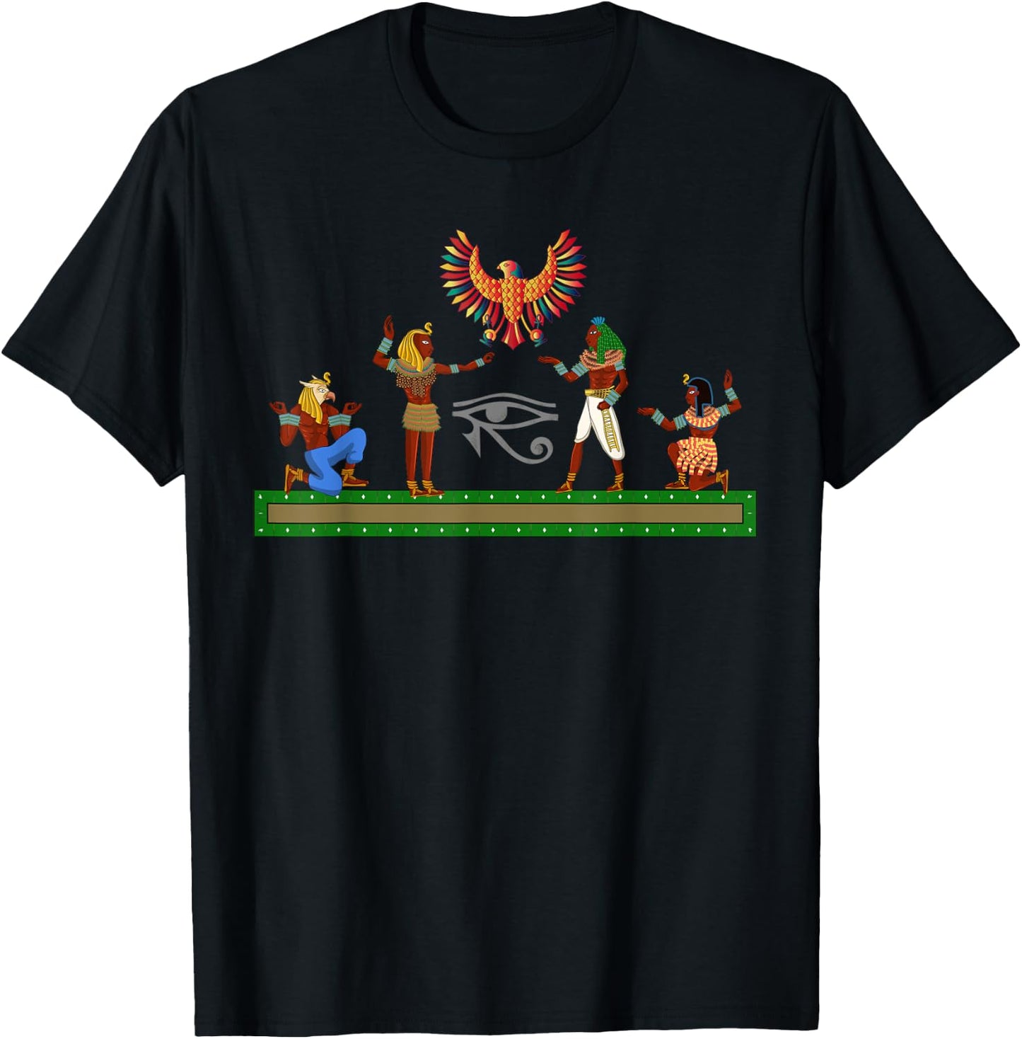 Proud Egyptian Gift Hieroglyphics Tut Ankh Pyramids Egypt T-Shirt - T-Shirt | Black