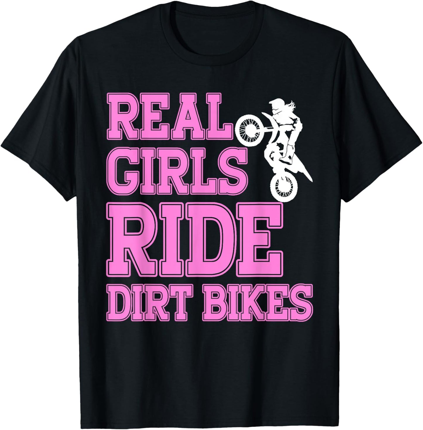 Braap Women Motorcycle Motocross Shirt Girl Dirt Bike T-Shirt - T-Shirt | Black