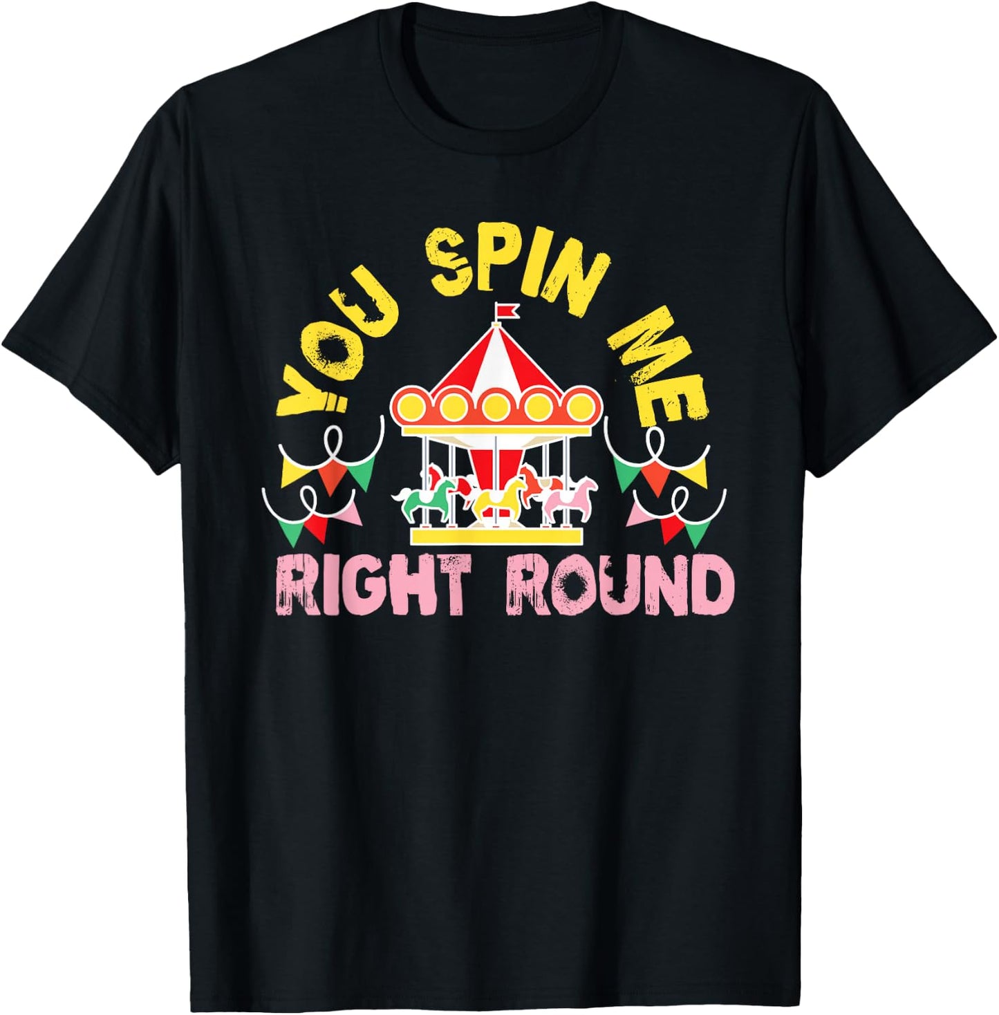Cute Carousel Horse Merry-Go-Round for Girls T-Shirt - T-Shirt | Black