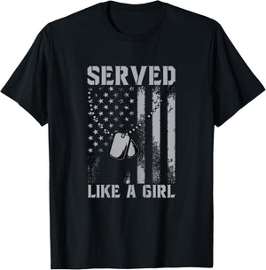 Served Like a Girl Female Veteran Women's T-Shirt - T-Shirt | Black