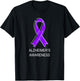 Alzheimer's Awareness Purple Ribbon T-Shirt - T-Shirt | Black