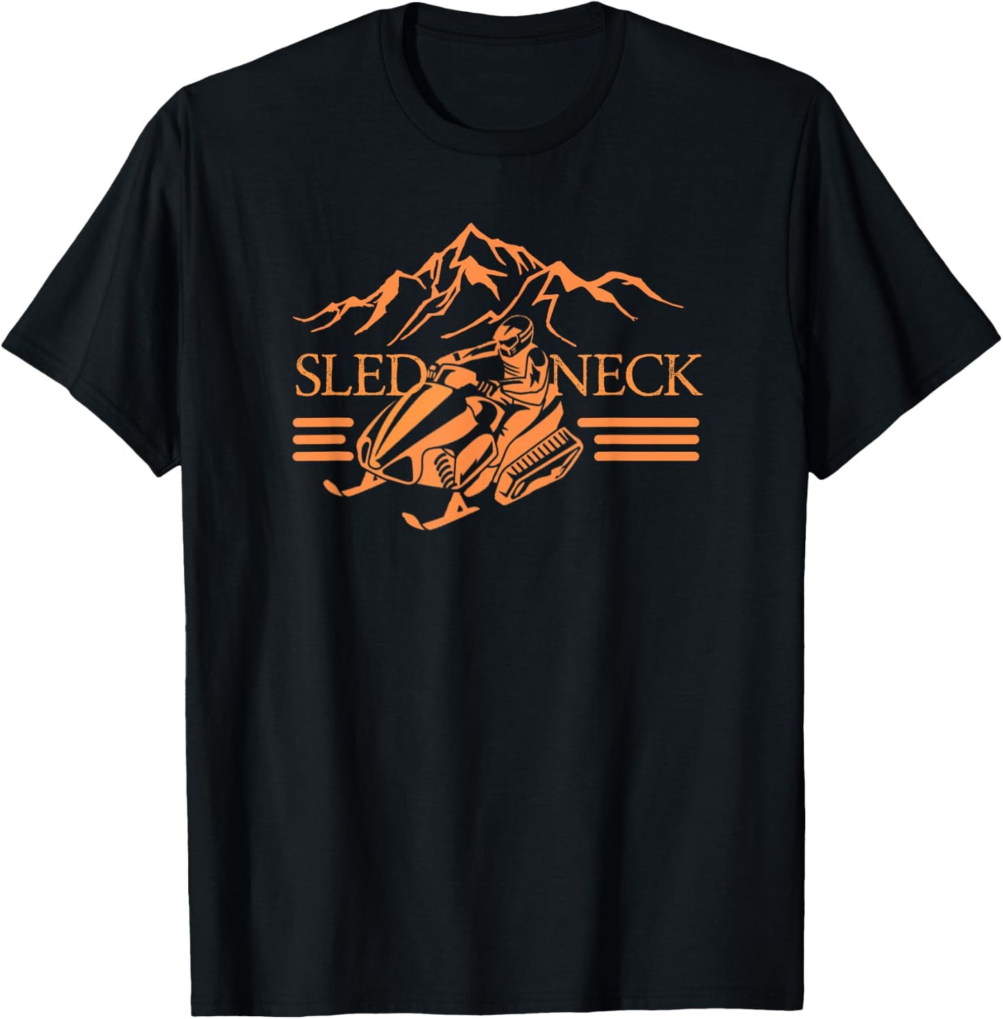 Sledneck Duo-tone Snowmobiling Slogan T-Shirt - T-Shirt | Black