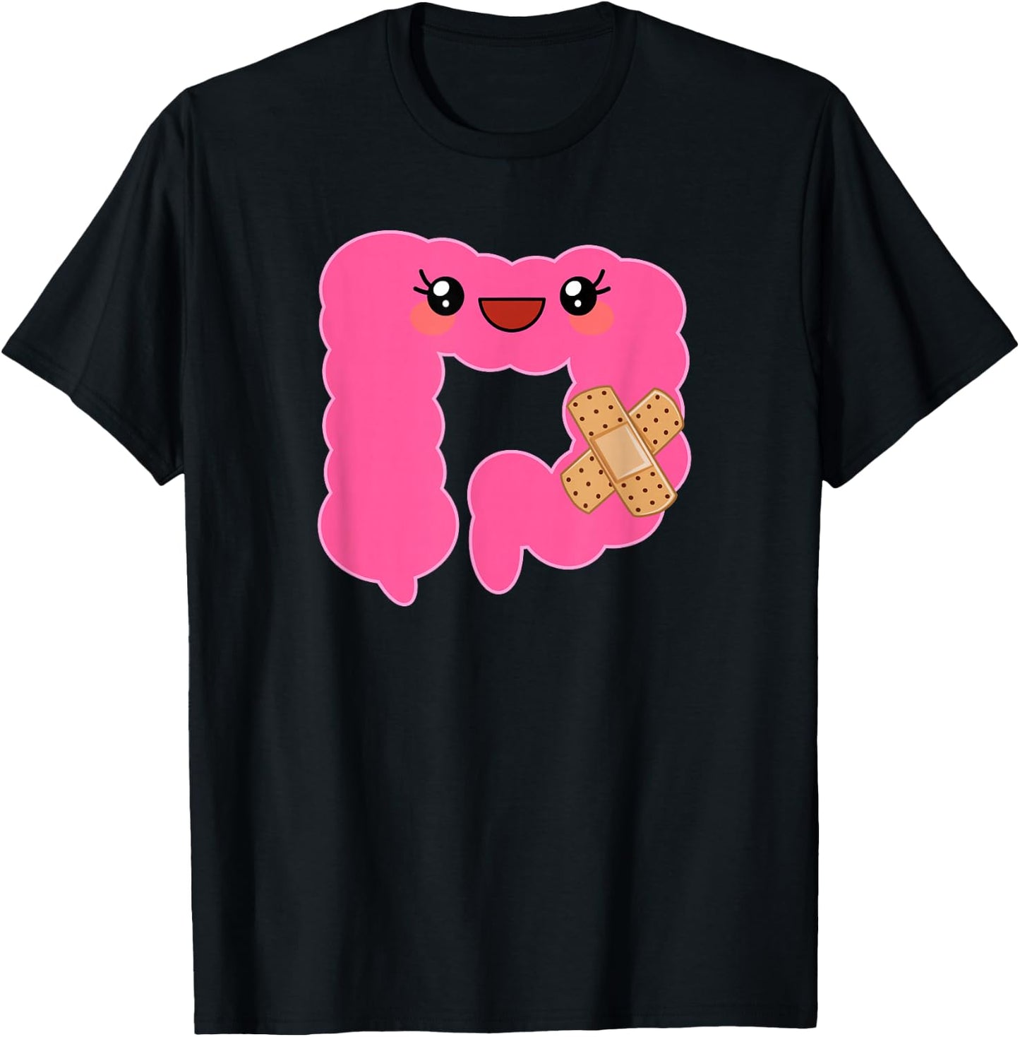 Funny Colon Crohns Disease Colitis Surgery Gift - Funny Colon - Adult - Black - Small - Short Sleeve - Cotton 60% Polyester 40% T-Shirt - T-Shirt | Black
