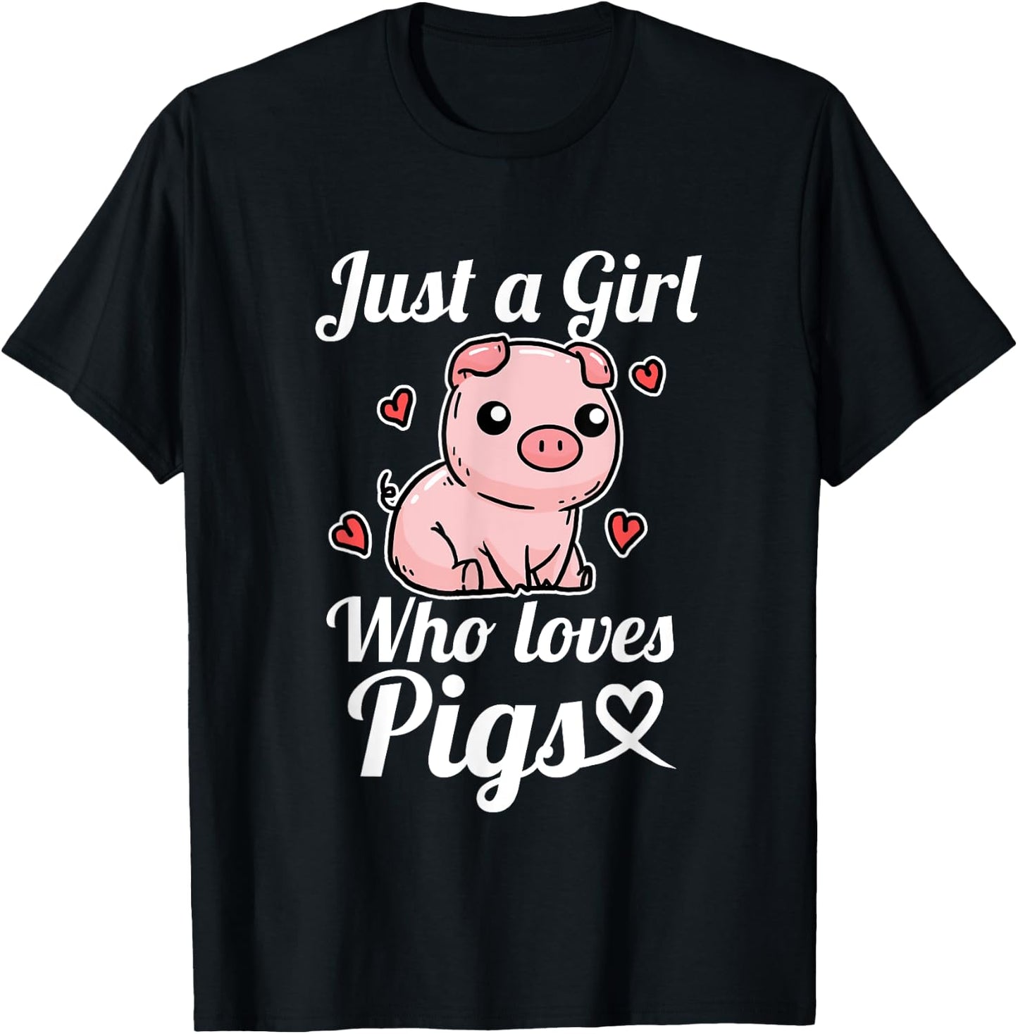 Just A Girl Who Loves Pigs Funny Pig Costume T-Shirt - T-Shirt | Black