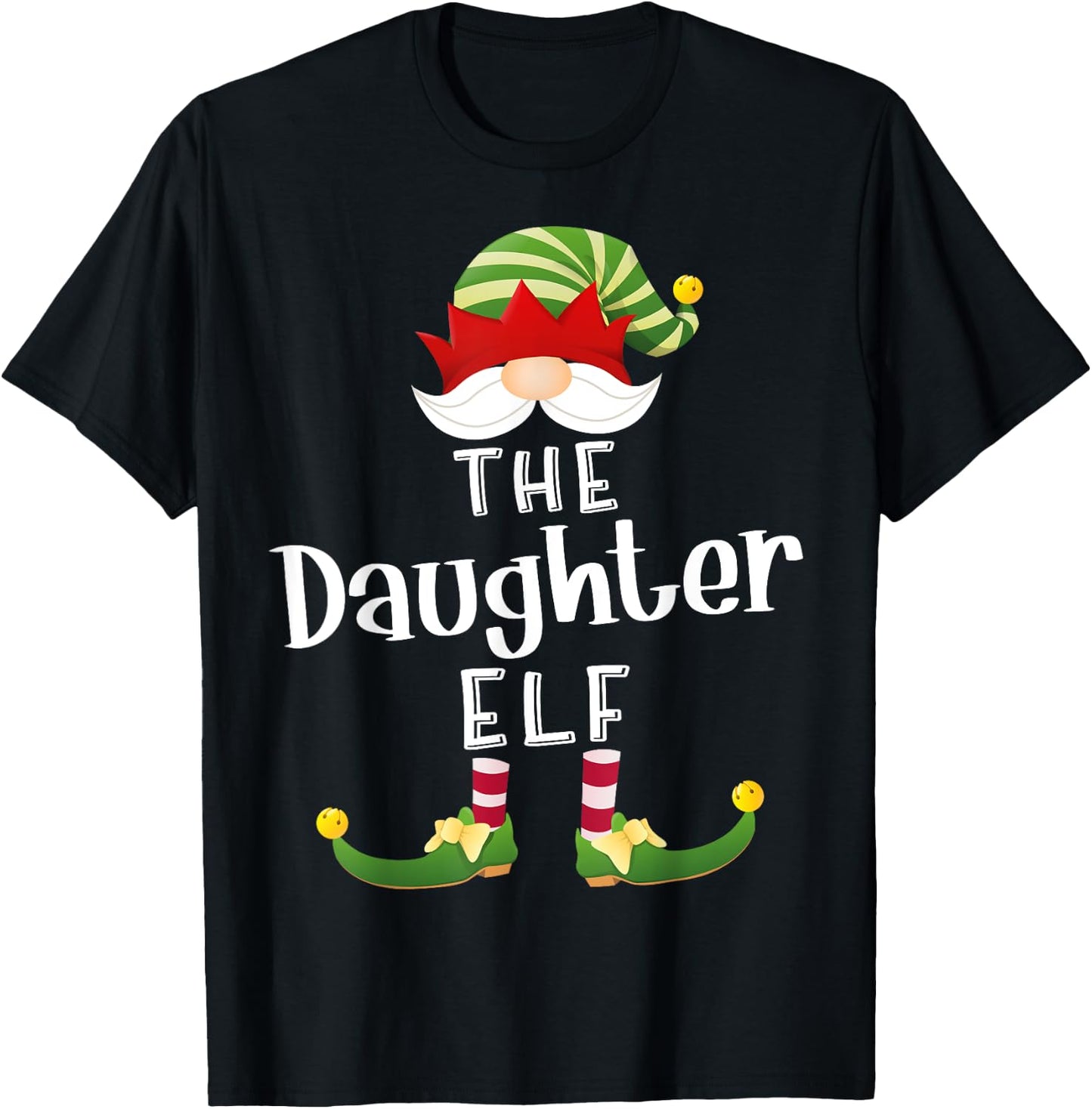 Daughter Elf Group Christmas Funny Pajama Party T-Shirt - T-Shirt | Black